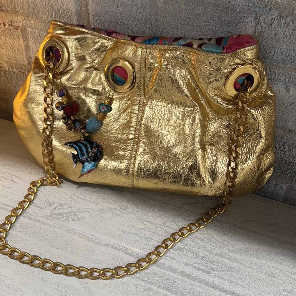 Gold Sophie Williams bag with charms